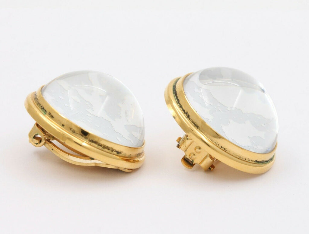 Vintage Lalique Crystal Clip Earrings
