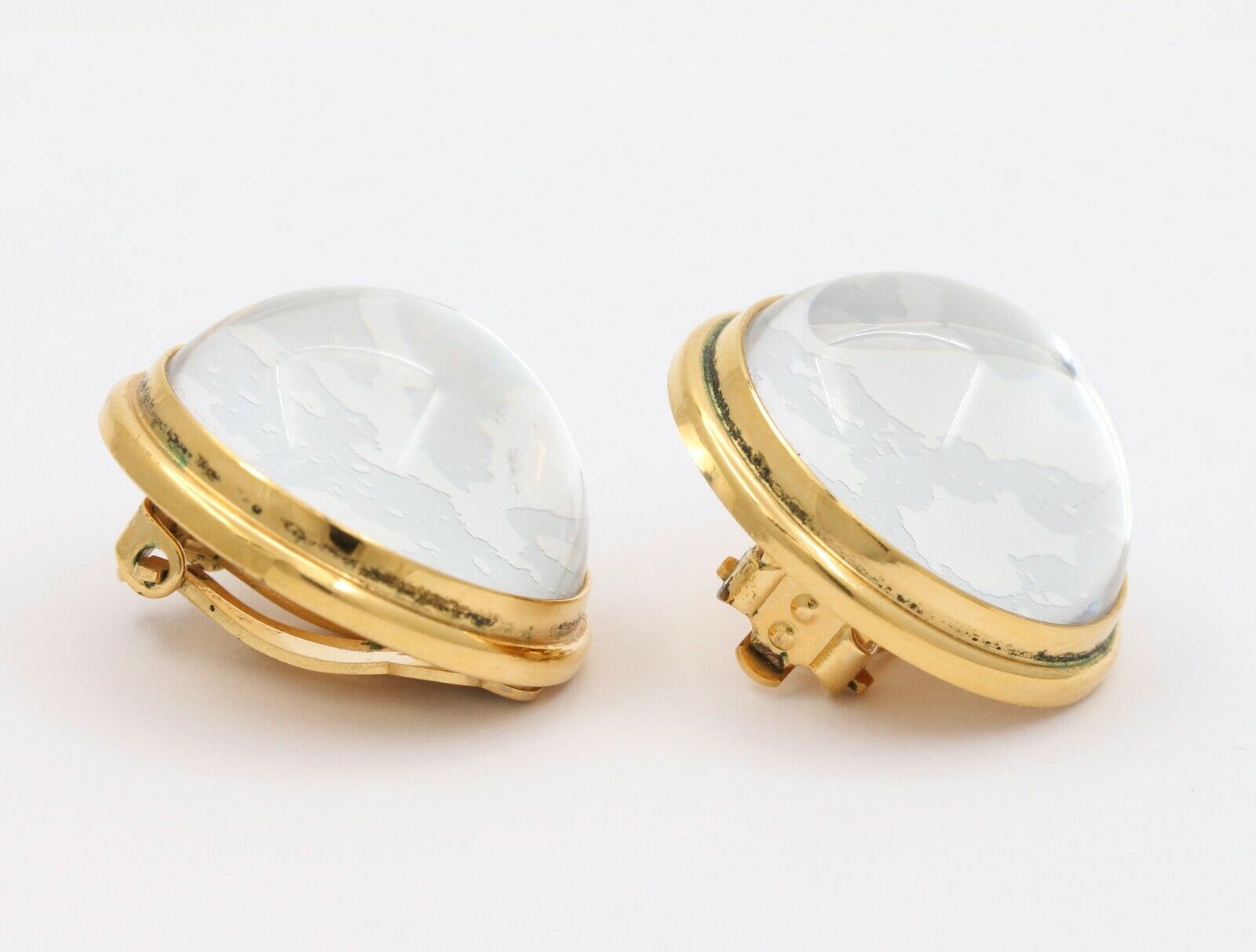 Vintage Lalique Crystal Clip Earrings