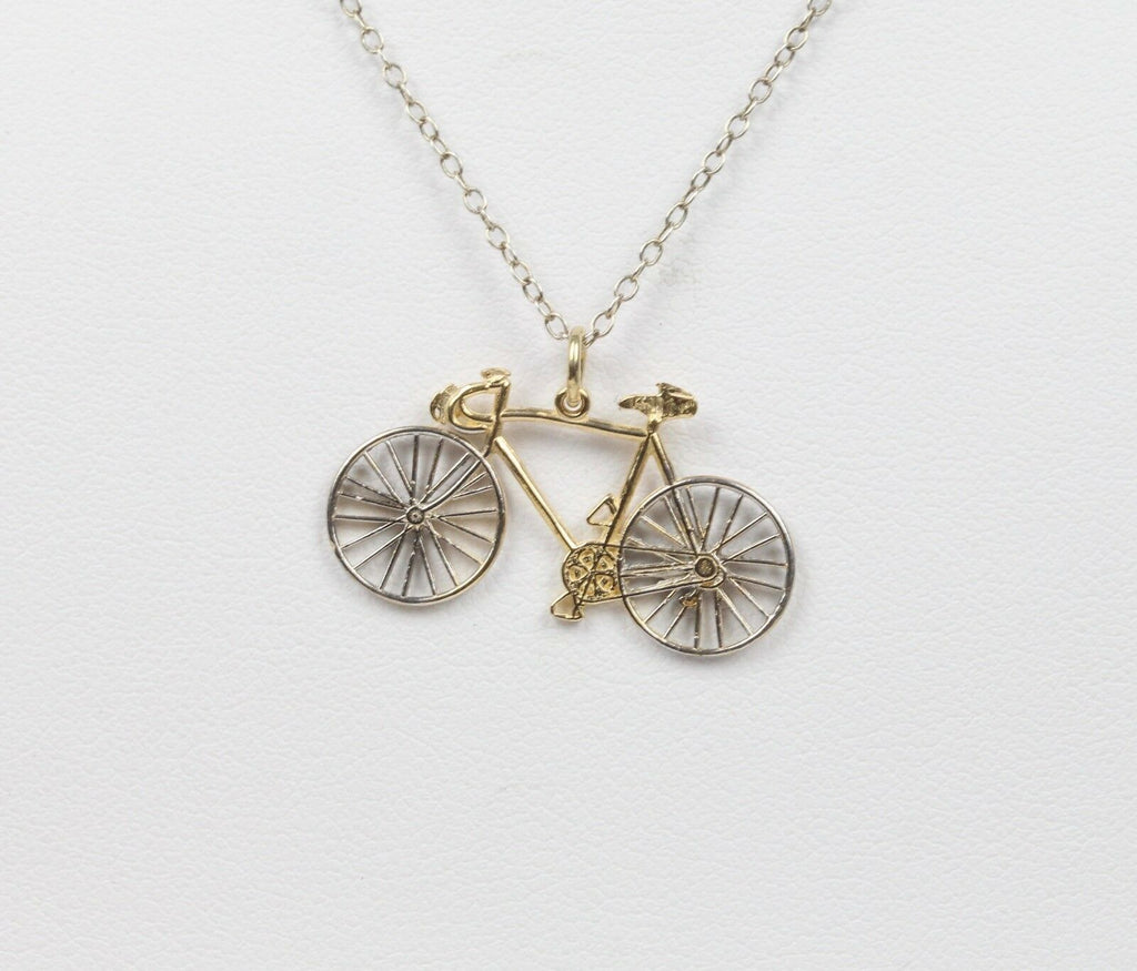 Vintage 14K Yellow Gold Bike Pendant
