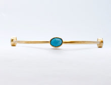 Load image into Gallery viewer, Vintage Ladies Turquoise 925 Gold Vermeil Bangle Bracelet
