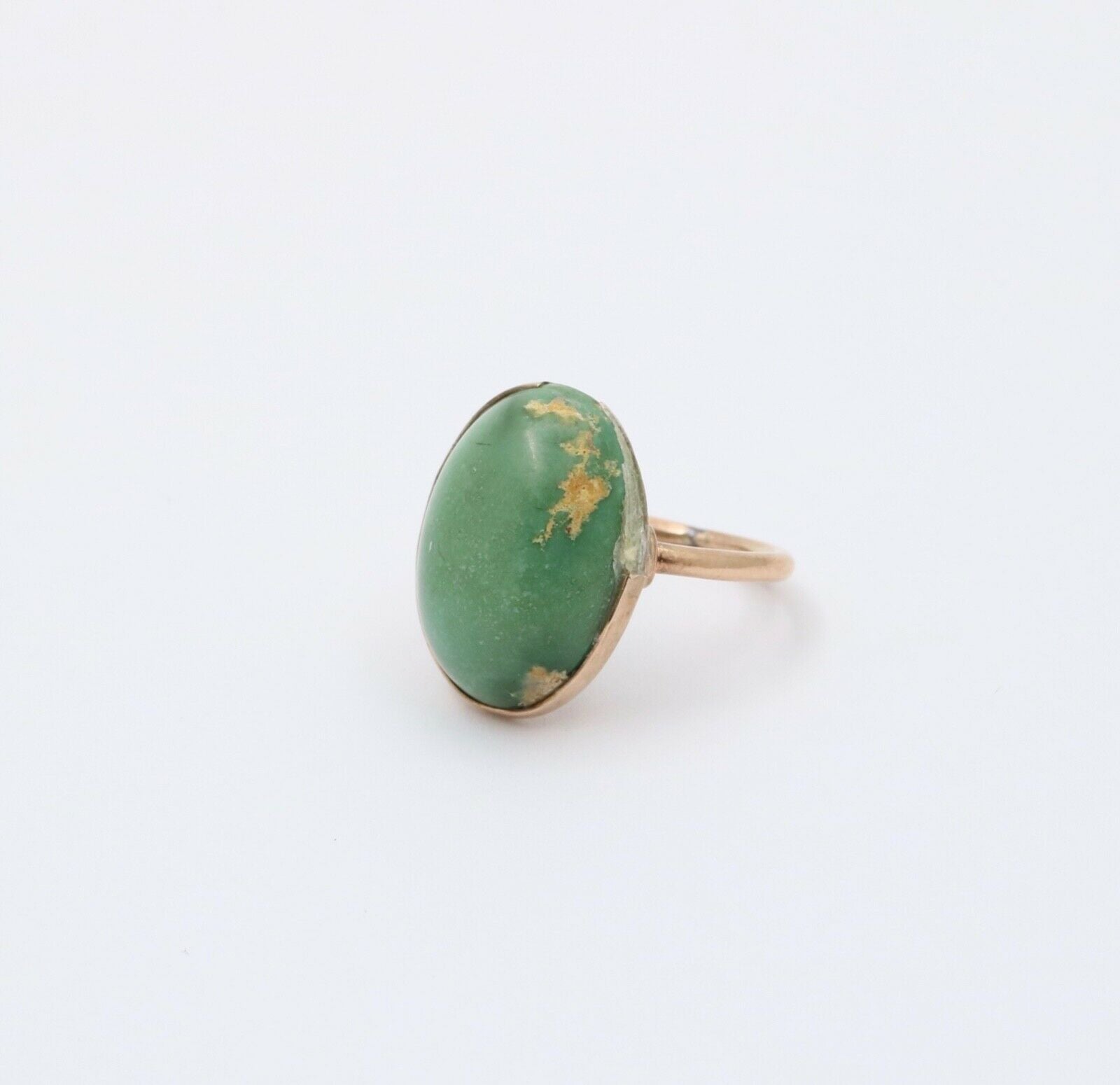 Victorian Cabochon Turquoise 14K Yellow Gold Ring
