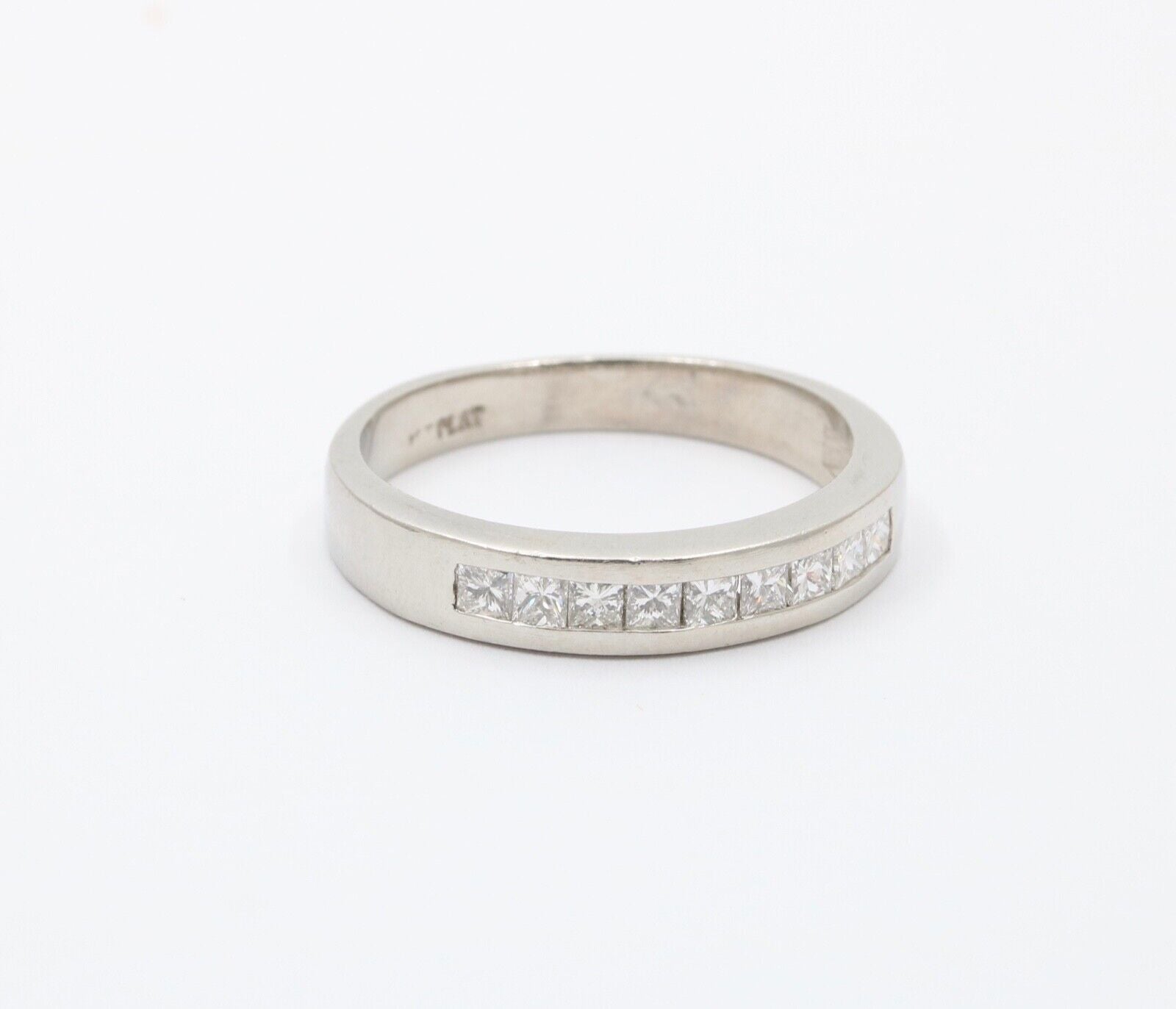 Vintage Men's Diamonds Platinum Ring Band