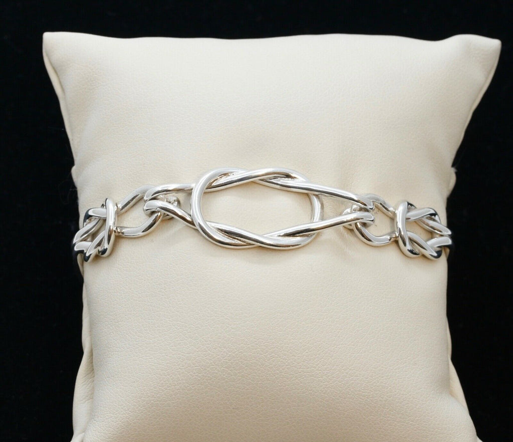Vintage Square Knot Sterling Silver 925 Bangle
