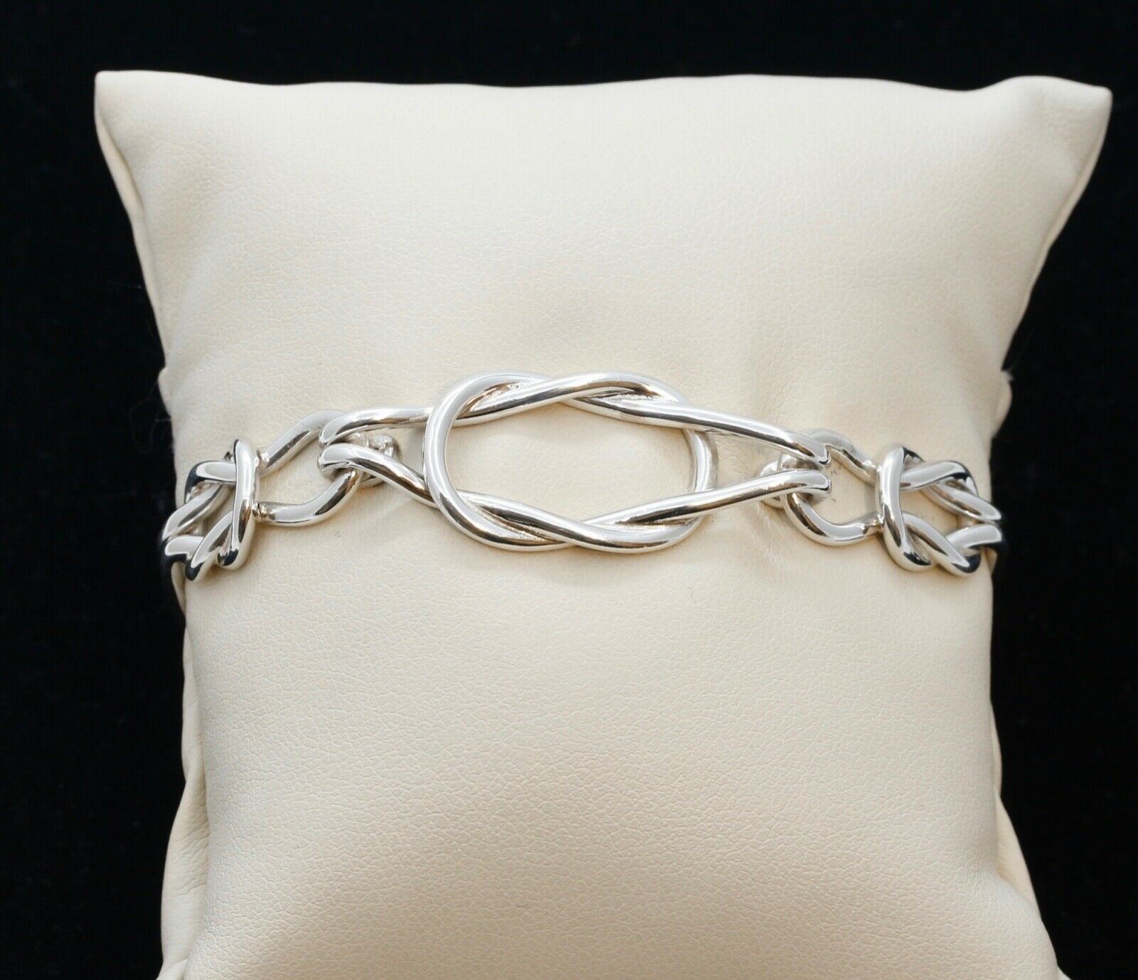 Vintage Square Knot Sterling Silver 925 Bangle