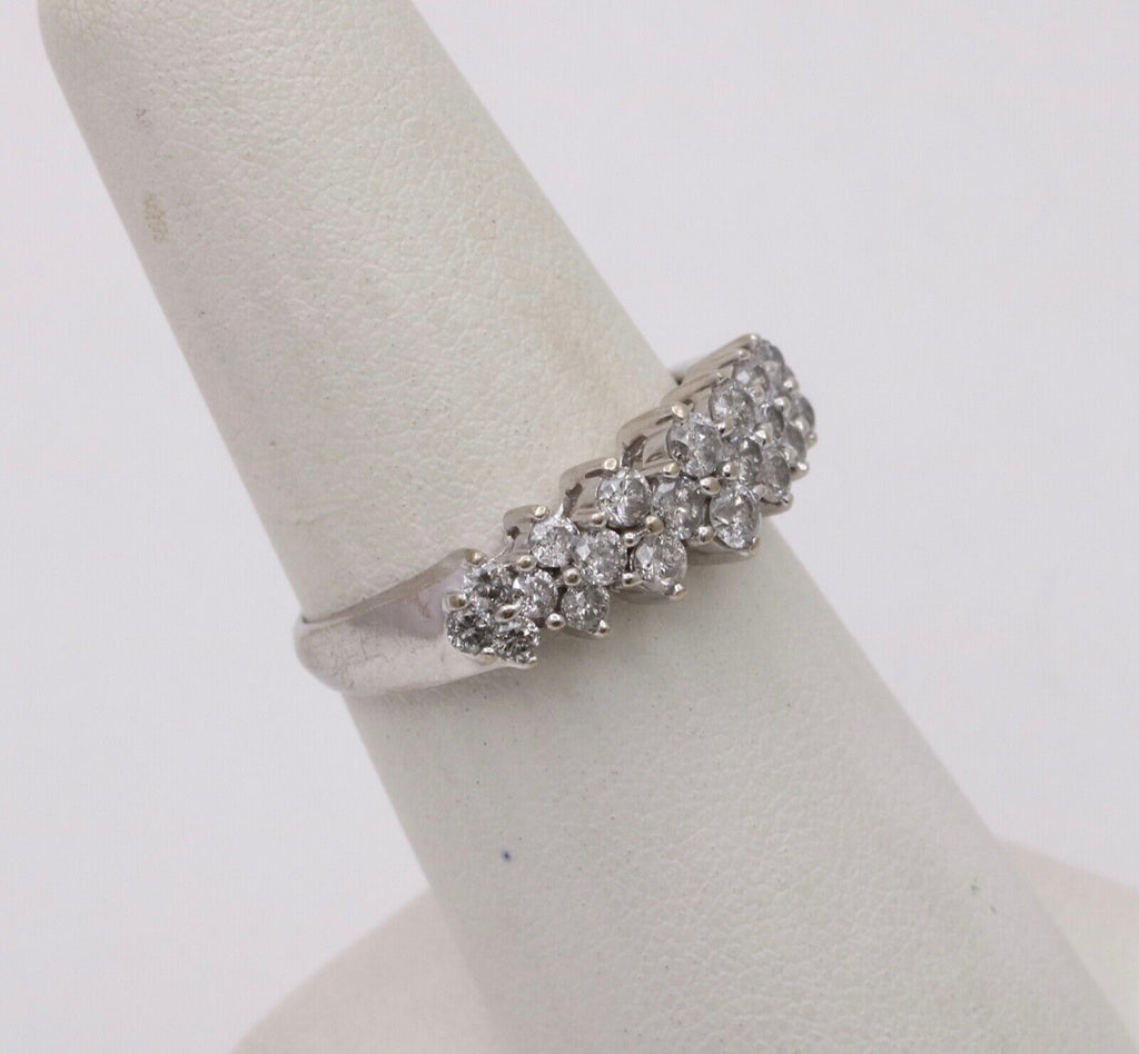 Vintage Diamonds 14K White Gold Wedding Band