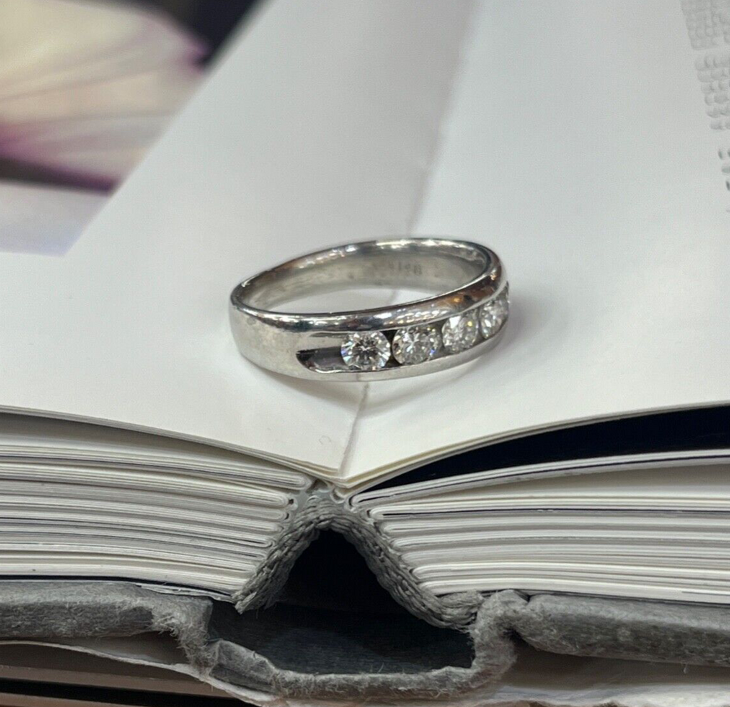 Classic Platinum Six Diamond Half Eternity Band.