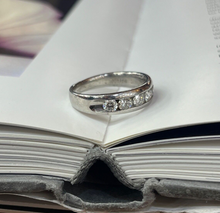 Load image into Gallery viewer, Classic Platinum Six Diamond Half Eternity Band.
