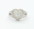 Vintage Judith Ripka Sterling Silver CZ Heart Ring