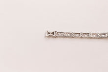 Load image into Gallery viewer, Art Deco Diamond Blue Sapphire 14K White Gold Filagree Bracelet
