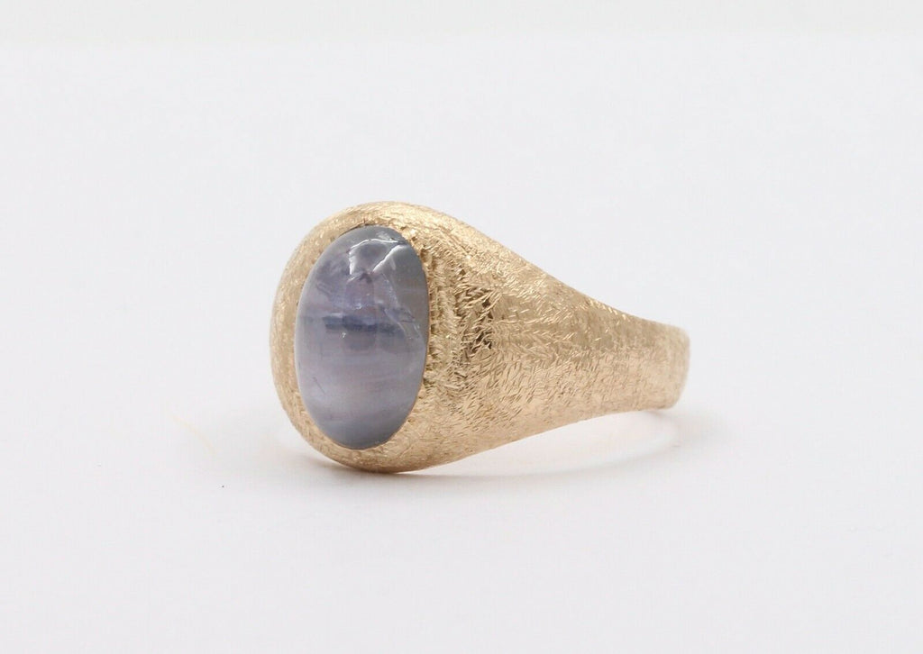Vintage Men's 14K Yellow Handmade Star Sapphire Ring