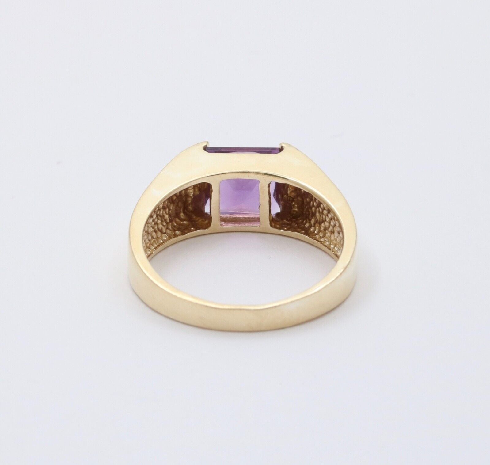 Vintage 14K Yellow Gold Amethyst Tank Ring, Ring Band