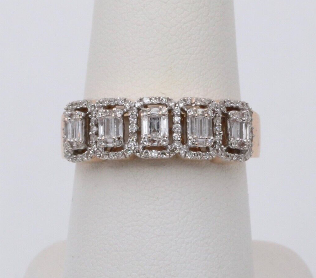 Gorgeous 14K Rose Gold Diamond Ring , Stacking Ring.