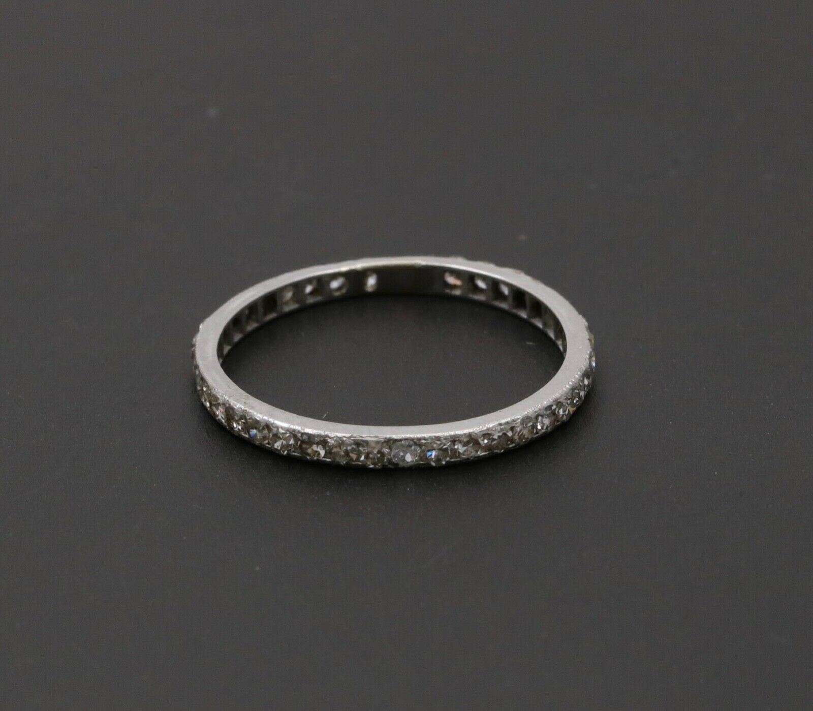 Art Deco Diamond Eternity 14K White Gold Ring