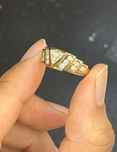 Load image into Gallery viewer, Vintage 14K Yellow Gold Diamond Geometric Ring Band
