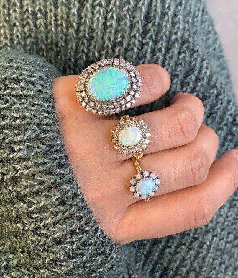 Late Victorian Australian Opal Floral Gold Ring