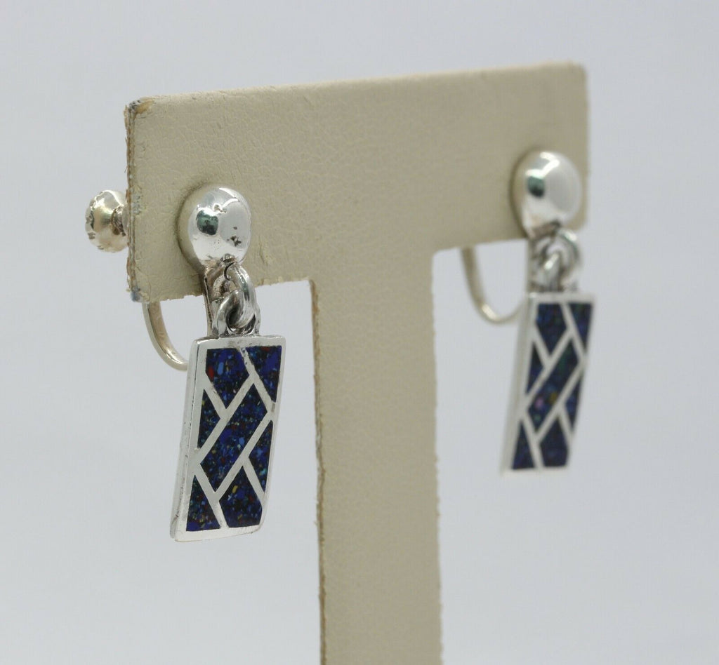Vintage Hencho En Mexico Silver Earrings