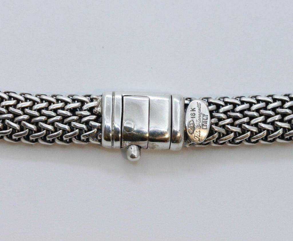 Vintage Flli Menegatti 18K 925 Sterling Silver Woven Choker Necklace