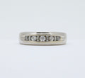 Vintage Round Baguette Cut Diamond 14K White Gold Ring