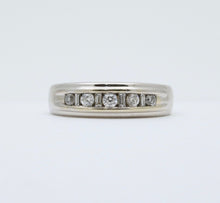 Load image into Gallery viewer, Vintage Men&#39;s Round Baguette Cut Diamond 14K White Gold Ring
