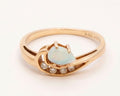 Vintage Ladies Opal Diamonds 14K Yellow Gold Ring