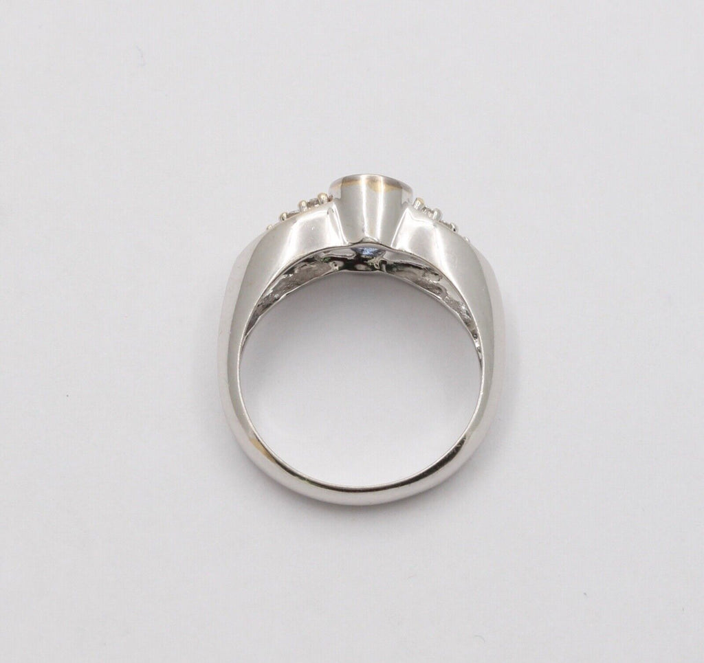 Vintage 18K White Gold Sapphire & Diamond Ring