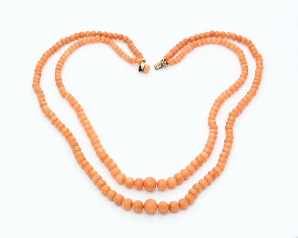 Victorian Coral Double Strand Necklace