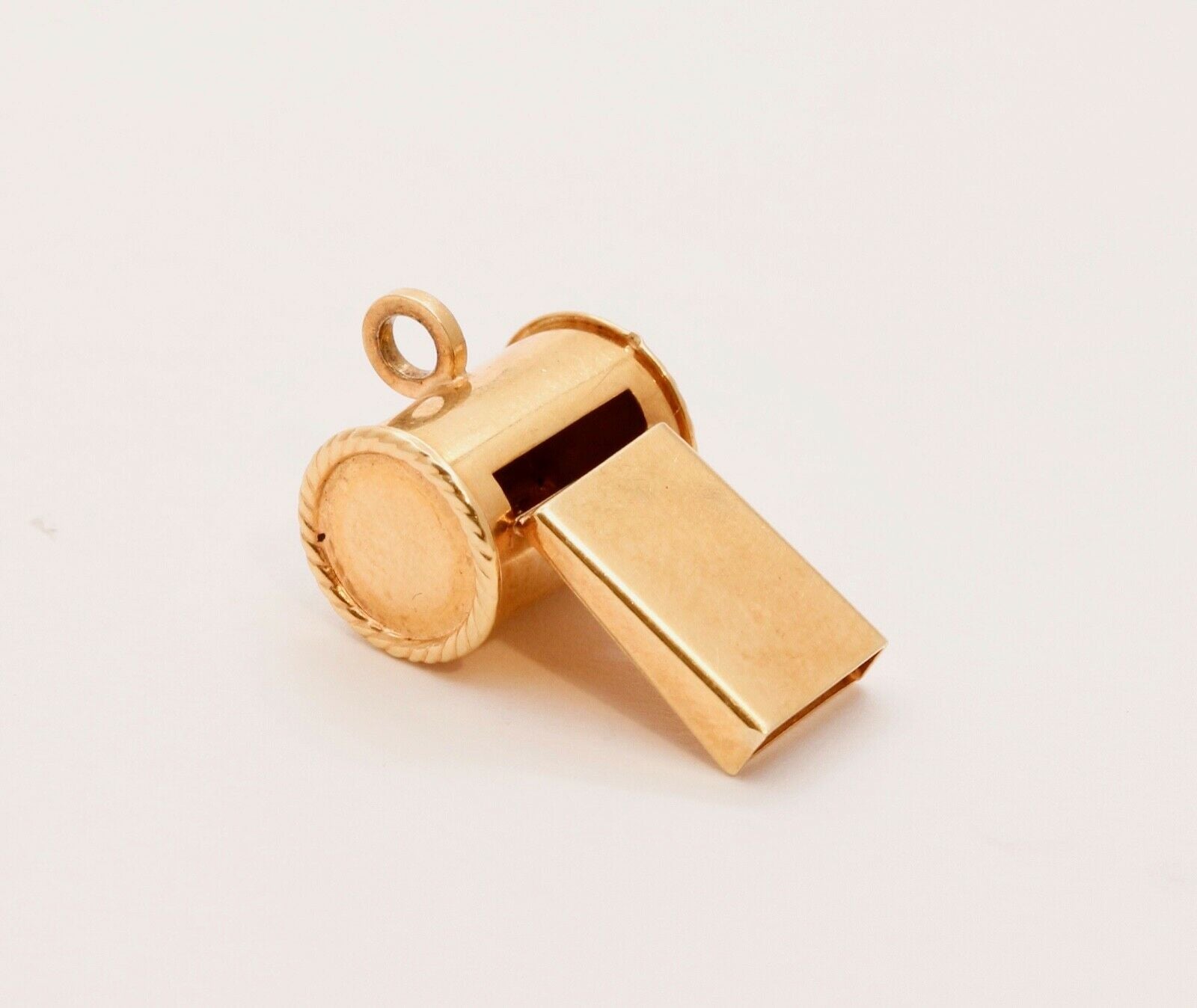 Vintage 14K Yellow Gold Working Whistle Pendant Charm