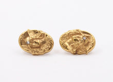 Load image into Gallery viewer, Victorian Mens 10K Yellow Gold Old European Diamonds Cufflinks
