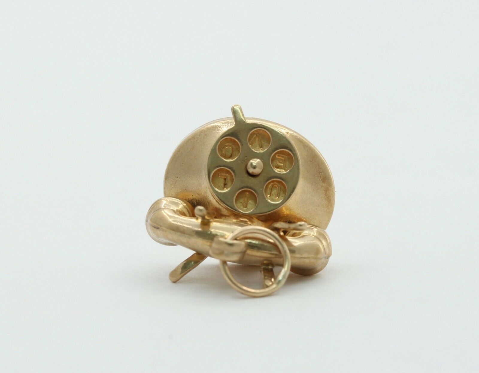Vintage 10K Yellow Gold Rotary Phone Charm