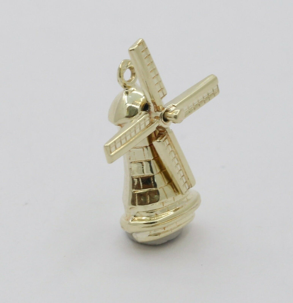 Vintage 14K Yellow Gold Windmill Charm