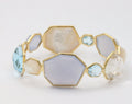 Ippolita 18K Rock Candy Collection Chalcedony, Blue Topaz,Mother of Pearl Bangle