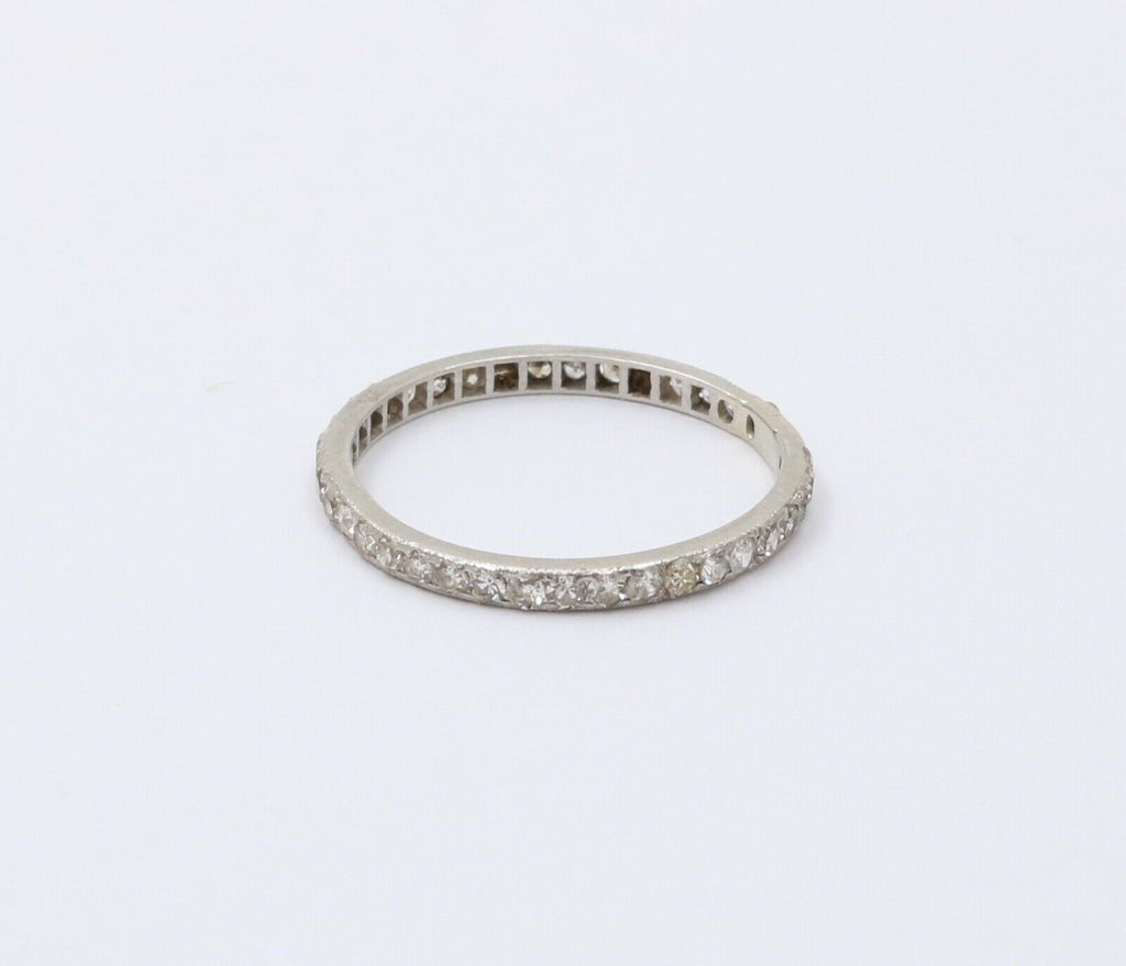 Art Deco Diamond Eternity 14K White Gold Ring