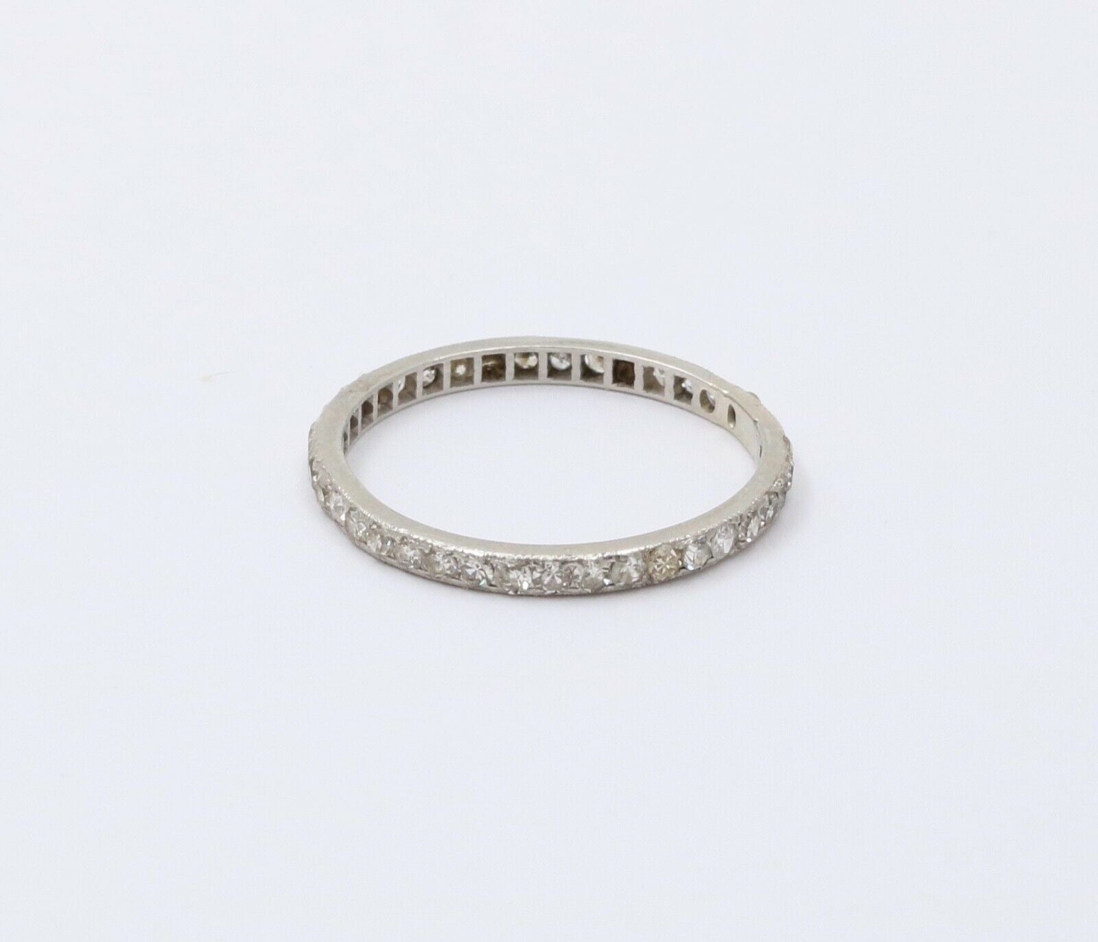 Art Deco Diamond Eternity 14K White Gold Ring