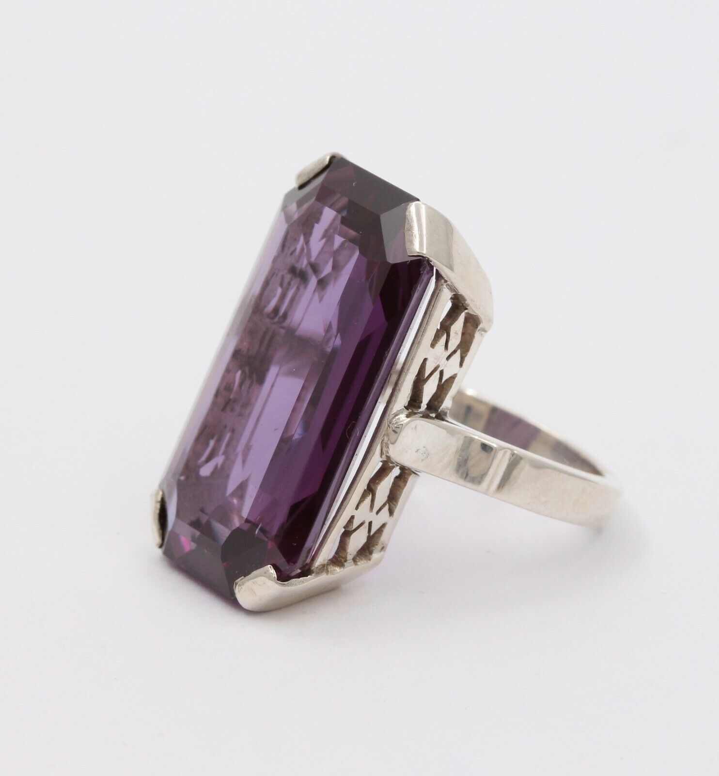 Vintage Huge Tourmaline Sterling Silver Statement Ring
