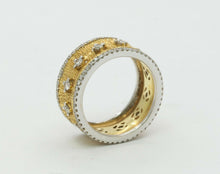 Load image into Gallery viewer, Vintage 9.5MM 18K Yellow Gold Diamond Rustic Band
