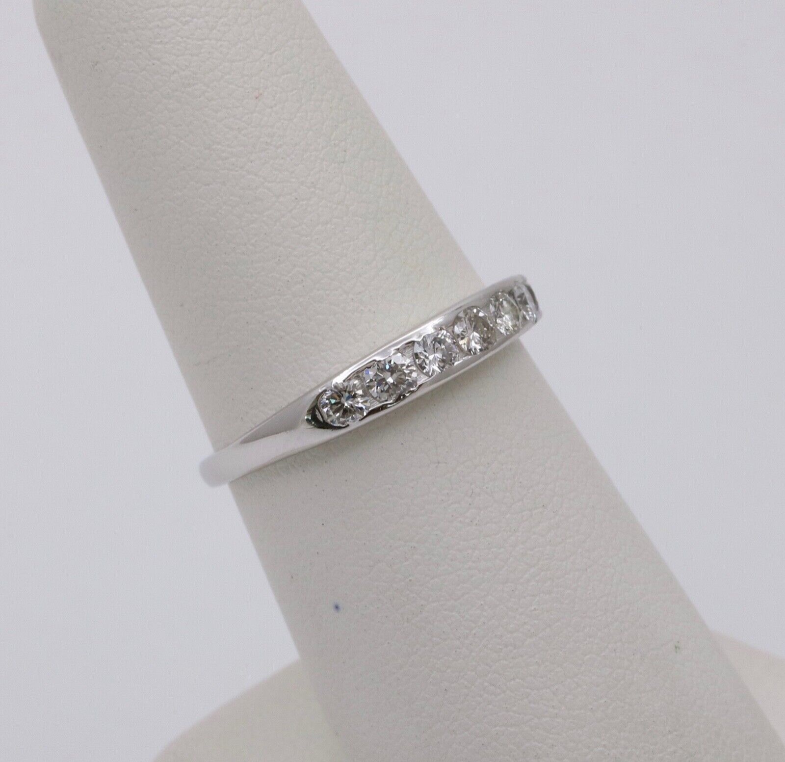 Vintage 18K Gold Diamond Half Eternity Band.