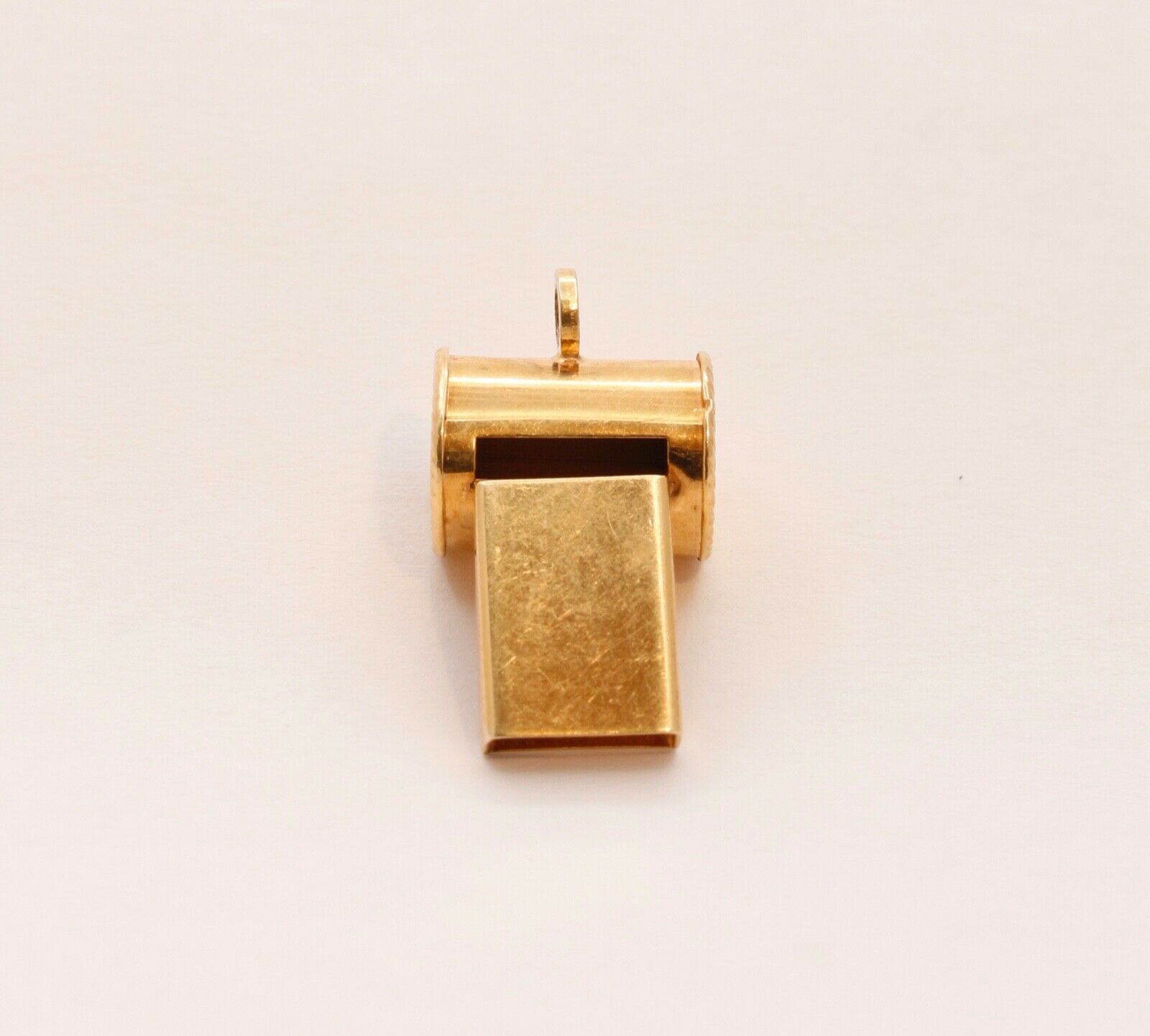 Vintage 14K Yellow Gold Working Whistle Pendant Charm