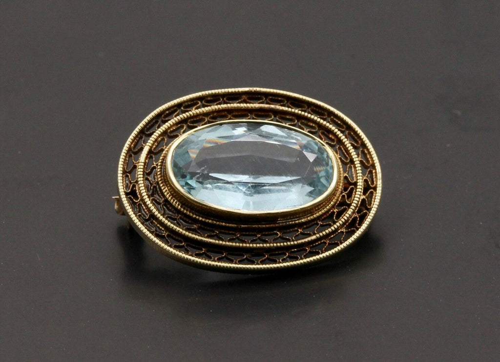 Edwardian Natural Aquamarine Ladies Brooch Pin