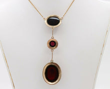 Load image into Gallery viewer, Beautiful Trendy Victorian Garnet 9K Rose Gold Pendant And Chain
