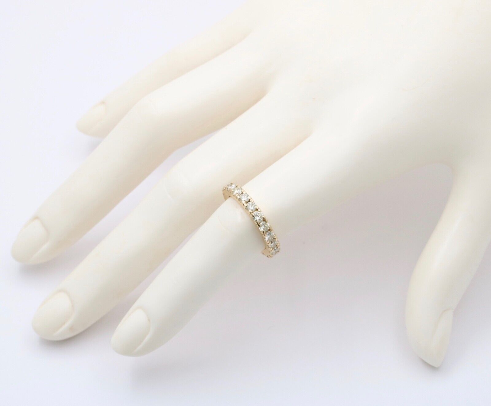 Vintage 14K Yellow Gold Diamond Eternity Ring Band