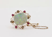 Load image into Gallery viewer, Adorable Edwardian Floral Design Opal 14K Gold Brooch pin
