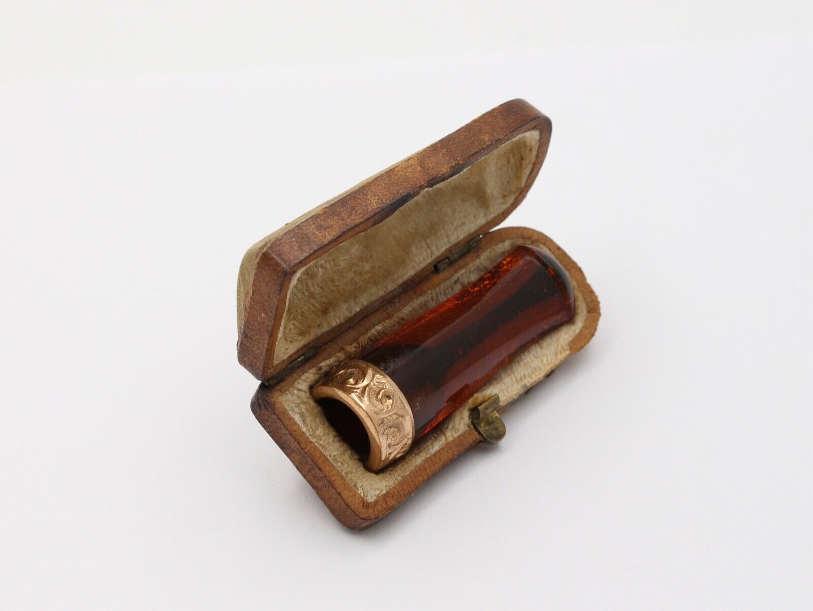 Victorian Cigar Mouthpiece Amber Gold Vermeil