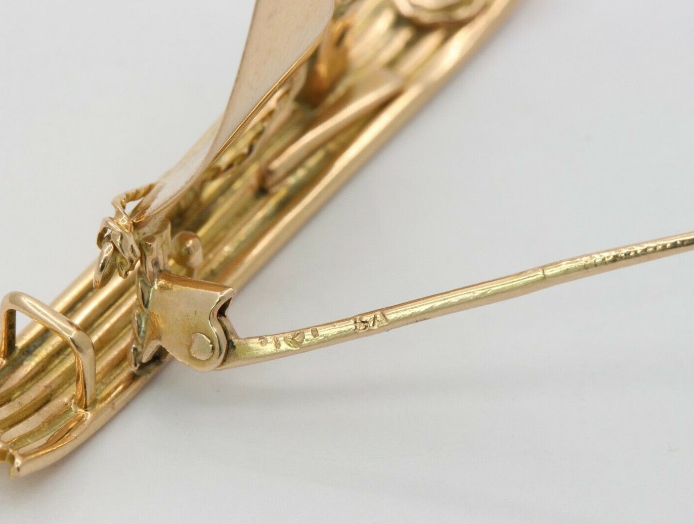 Vintage 14k Yellow Gold Diamond SailBoat Brooch