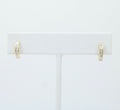 Cute Vintage Huggie Baguette Diamonds 10K Yellow White Gold Earrings