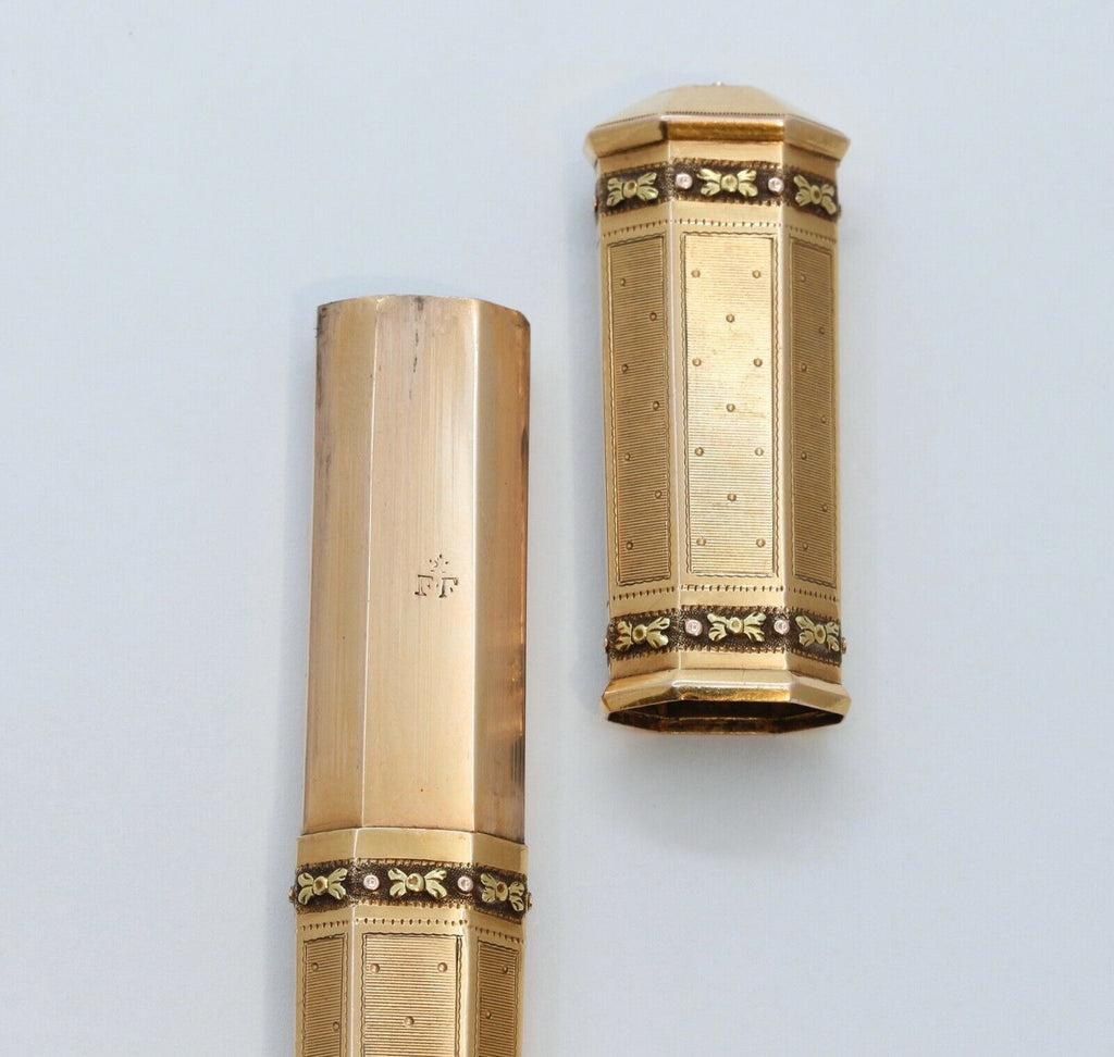 Victorian French 18K Yellow Rose Gold Wax Seal Stamp