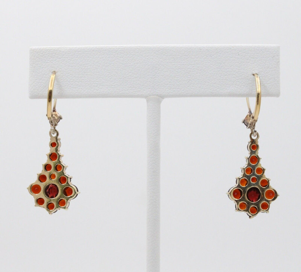 Victorian Revival Gold Filled Garnet Bohemian Ornament Earrings