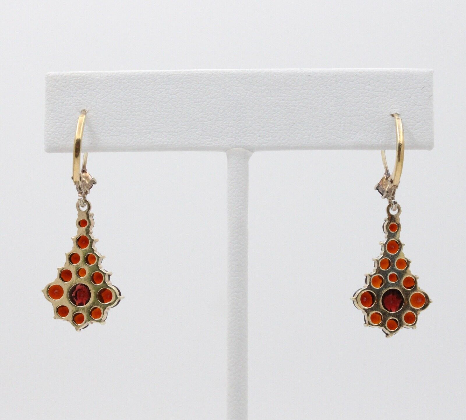 Victorian Revival Gold Filled Garnet Bohemian Ornament Earrings