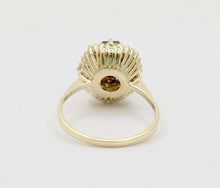 Load image into Gallery viewer, Vintage Emerald Ring Ballerina Damond 14K Yellow Gold Ring, Engagement Ring,
