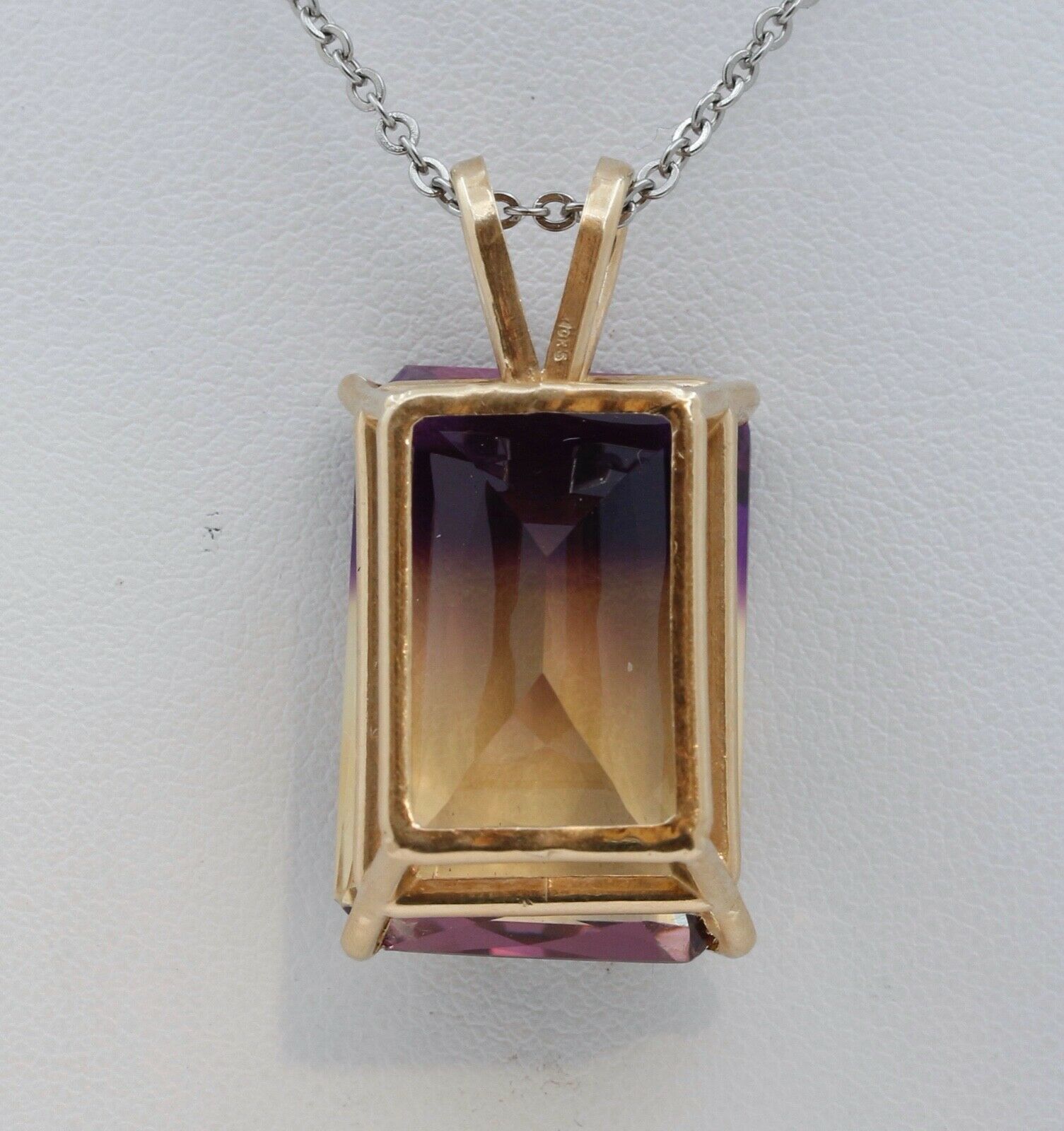 Vintage Ametrine 10K Yellow Gold Pendant