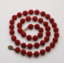 Load image into Gallery viewer, Vintage Red Cinnabar Chanterelle Necklace
